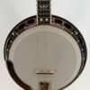 2010 Flint Hill FHB-280A banjo with a front view of the pot showing the head, bridge, armrest, flange and tailpiece, at Banjo Warehouse in Yellow Springs, Ohio.
