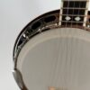 2010 Flint Hill FHB-280A banjo with a close view of the flange, armrest, head and bridge, at Banjo Warehouse in Yellow Springs, Ohio.