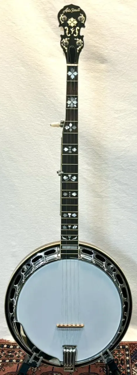 Vintage Japanese Aria Pro II Banjo, front view, at Banjo Warehouse in Yellow Springs, Ohio.