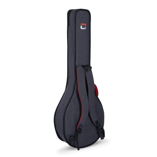 Crossrock resonator banjo gig bag, back view showing the padded backpack straps and buckles