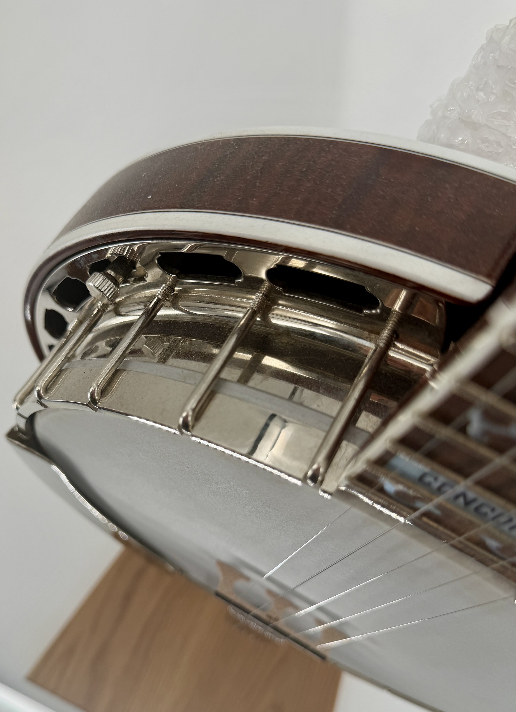 Side view of the flange and resonator of a 2015 Davis Concord Prototype