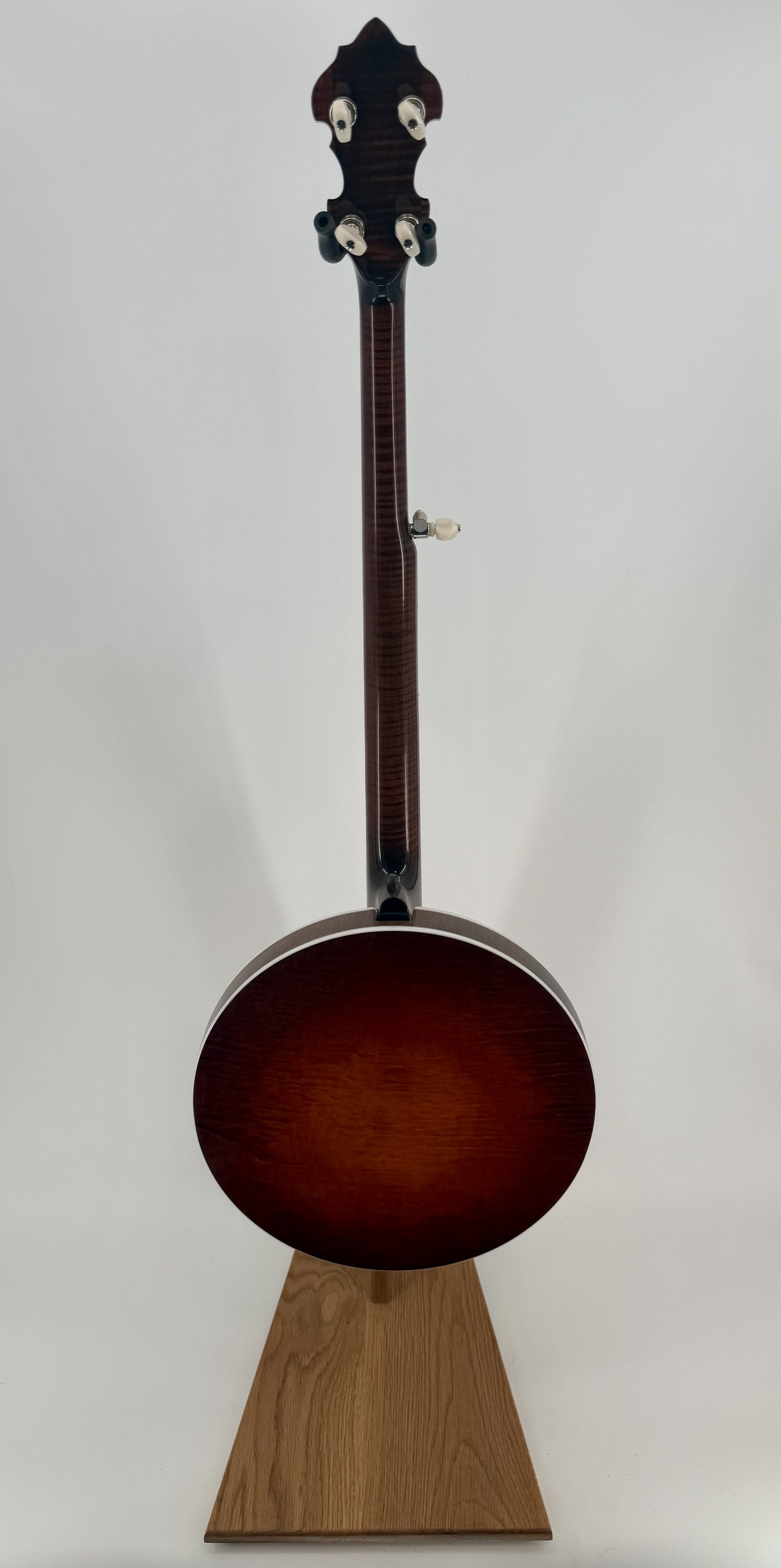 Full back of a 2015 Davis Concord Prototype five-string banjo