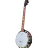 Deering Artisan Goodtime Six-R 6-string resonator banjo with an angled front view from the left, at Banjo Warehouse in Yellow Springs, Ohio.