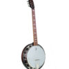 Deering Artisan Goodtime Six-R 6-string resonator banjo with an angled front view from the right, at Banjo Warehouse in Yellow Springs, Ohio.