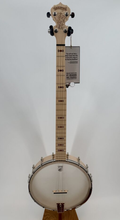 Left-Handed Deering Goodtime Americana 5-String Openback Banjo, Bowtie Inlay photo 01