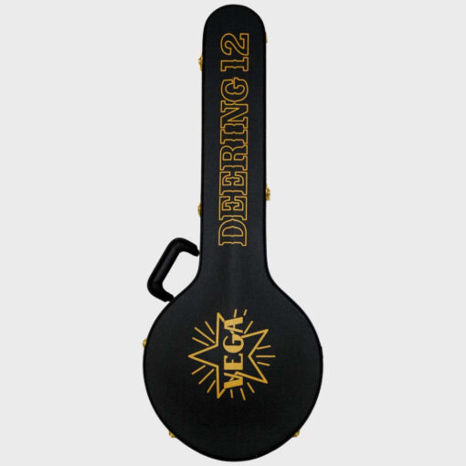 Deering hardshell openback banjo case, 12 inch rim size, closed, lid view