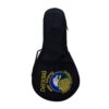 Deering Goodtime banjo ukulele gig bag, front view, with embroidered Deering crest and front zip pocket