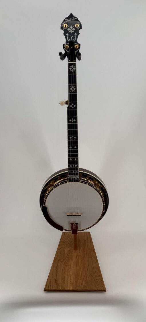 Gold Tone OB-Standard Deluxe gold plated banjo, full front view