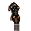OME Juniper Maple 12 inch openback banjo with a Victorian headstock and Rickard Cyclone tuners, at Banjo Warehouse in Yellow Springs, Ohio.