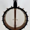 Pisgah Tubaphone 12-inch openback banjo with the open back of the pot showing the dowel stick, brass hooks and nuts, at Banjo Warehouse in Yellow Springs, Ohio.