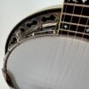 1989 Stelling Master's Cross 5-string banjo with an angled view of the flange, head and fingerboard, at Banjo Warehouse in Yellow Springs, Ohio.
